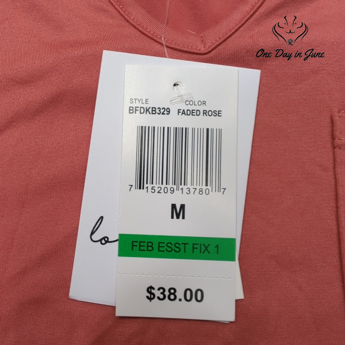 Love Fire Duper Soft T Shirt Faded Rose Pink Pocket Tee NWT Size M