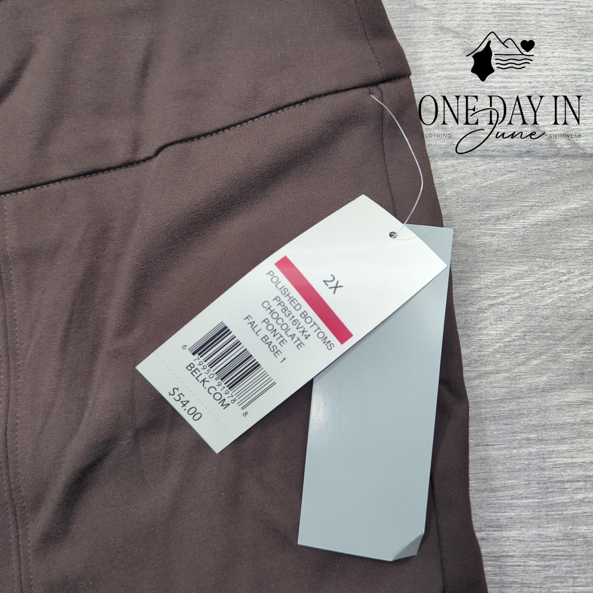New Directions Polished Pull On Pants Chocolate Brown NWT Size 2X