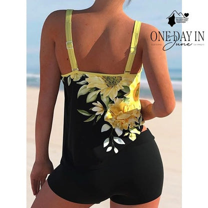 B2Prity Floral Boyshort Tankinii Swimsuit Size L