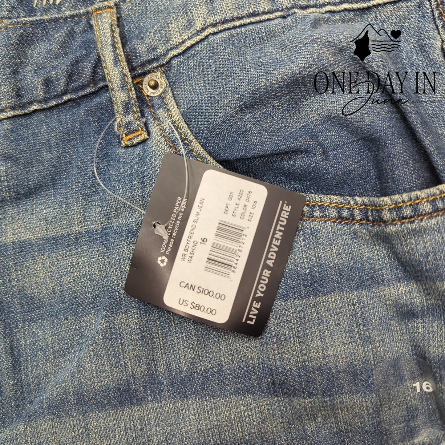 Eddie Bauer Mid Rise Boyfriend Slim Jeans Size 16