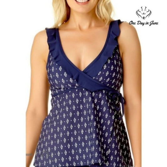 Liz Claiborne Diamond Tankini Top Size S
