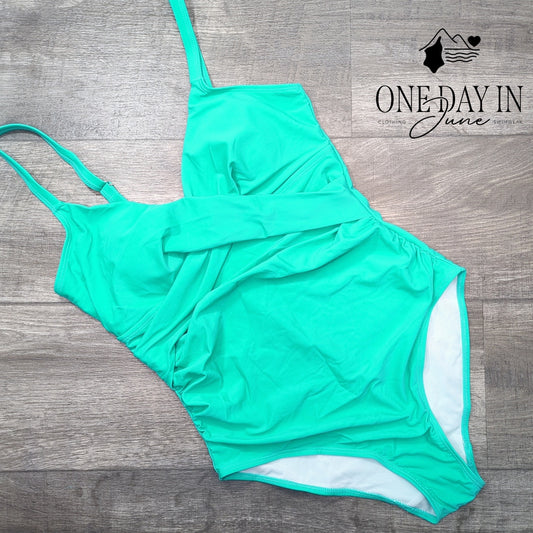 CharmLeaks Cross Front One Piece Swimsuit Size L