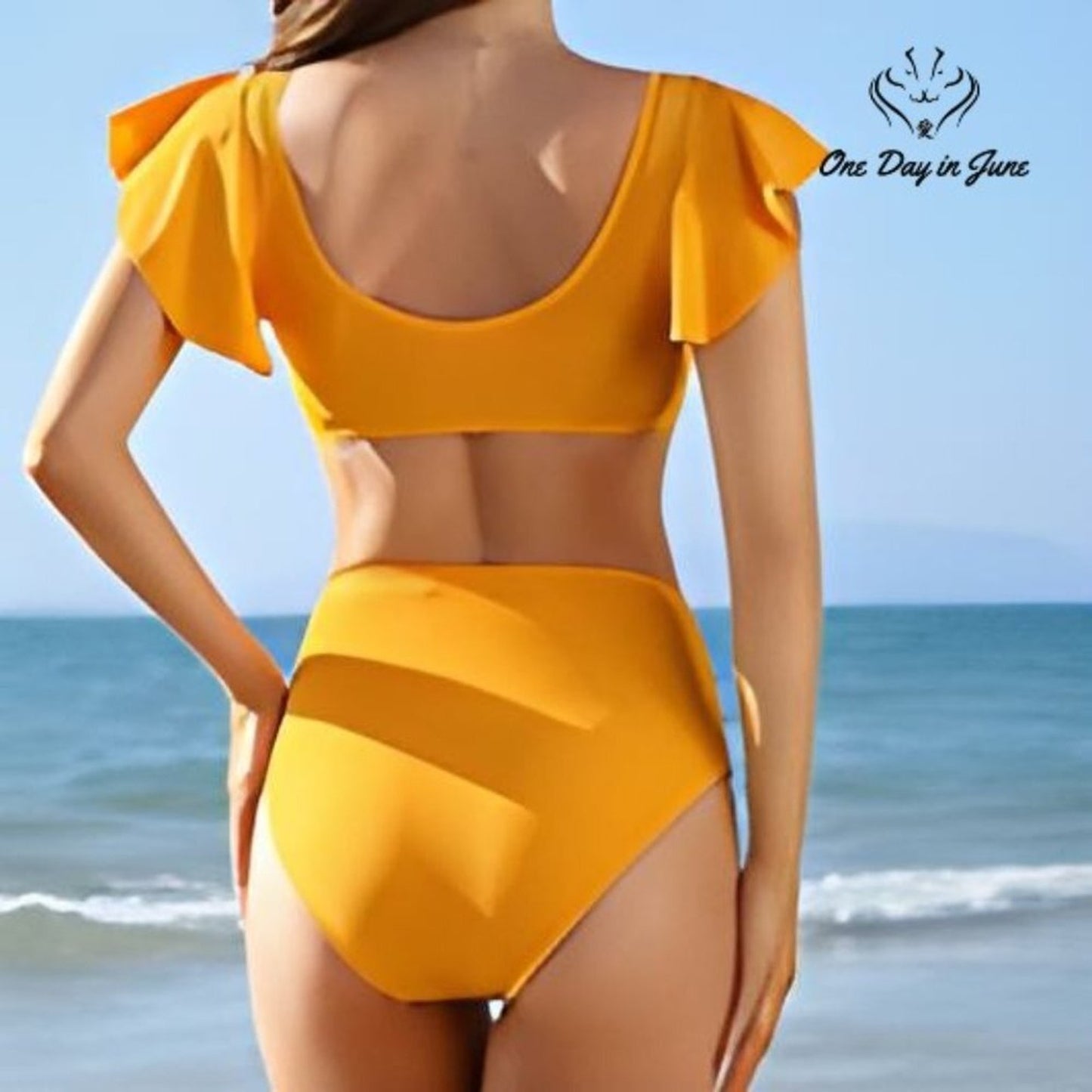 Mecfiino Ruffle High Waisted Bikini Size S