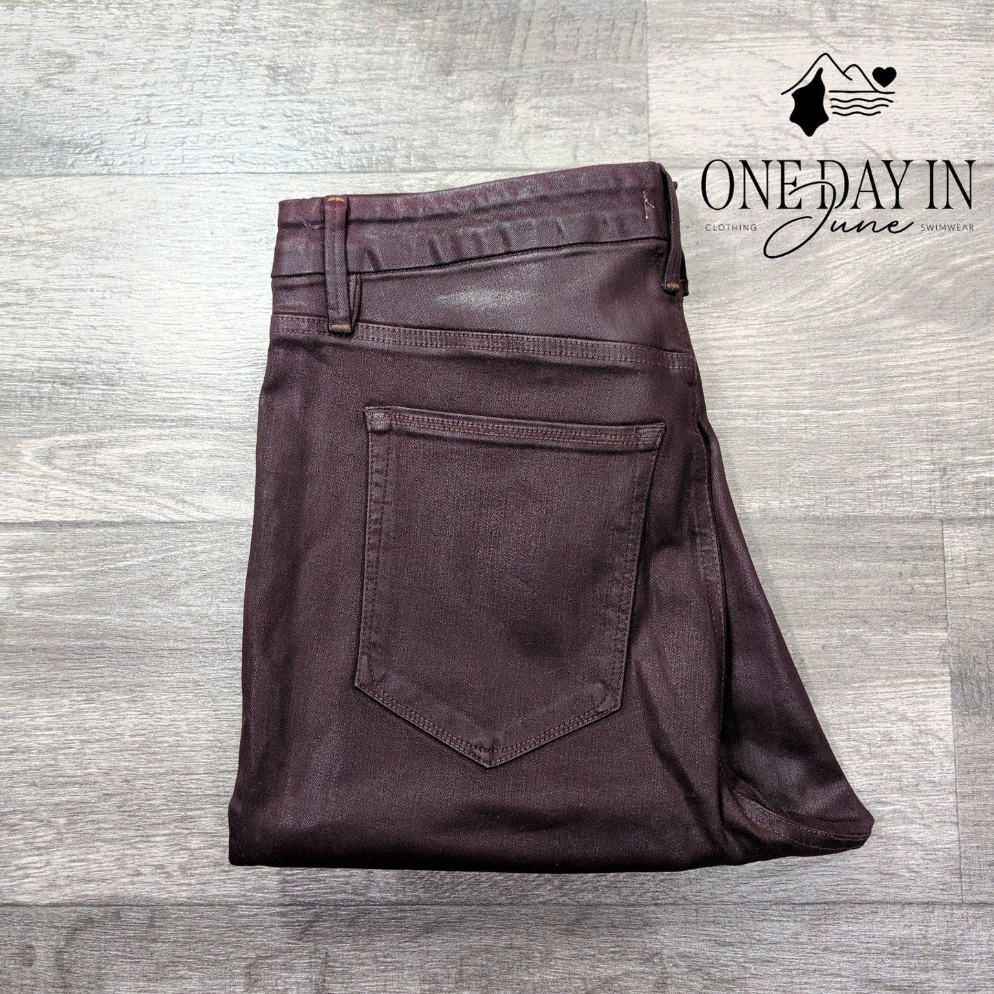 Good American Good Legs Coated Skinny Jeans Malbec Burgundy NWT $169 Size 16
