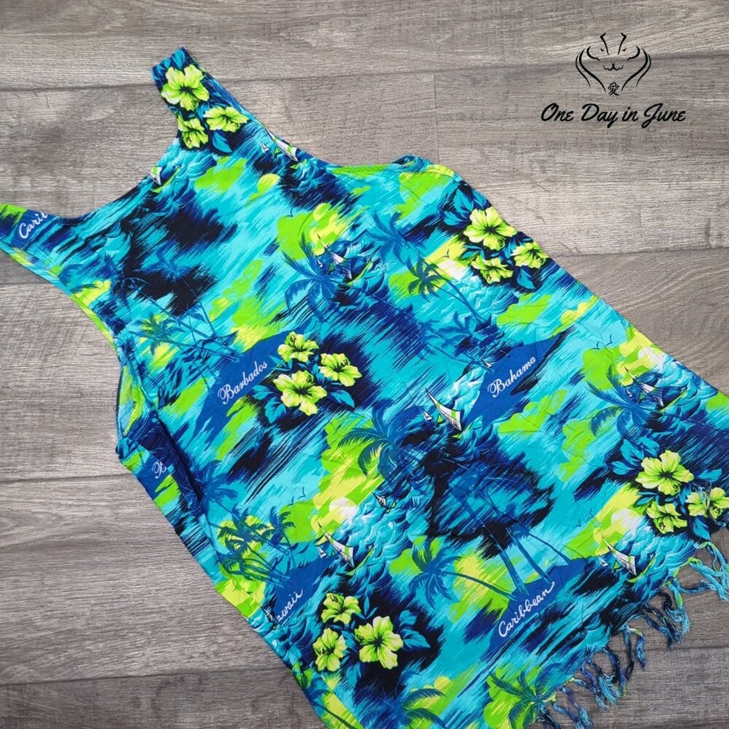 Beach Cabana Tassel Edge Tank Top Size M
