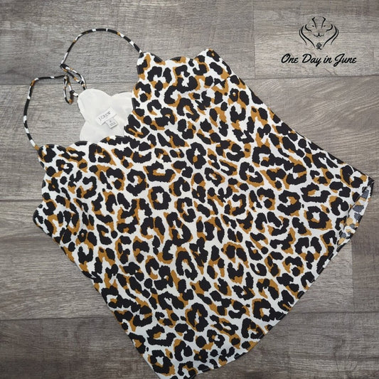 J. Crew Leopard Racerback Tank Top Size 2