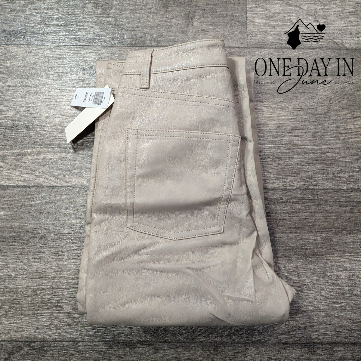 Wilfred Melina Faux Leather Straight Leg Pants Light Taupe NWT Size 2