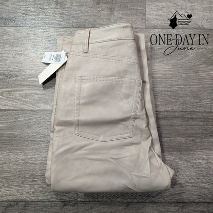 Wilfred Melina Faux Leather Straight Leg Pants Light Taupe NWT Size 2