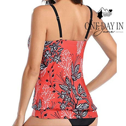 Yonique Blouson Tankini Swimsuit Size M