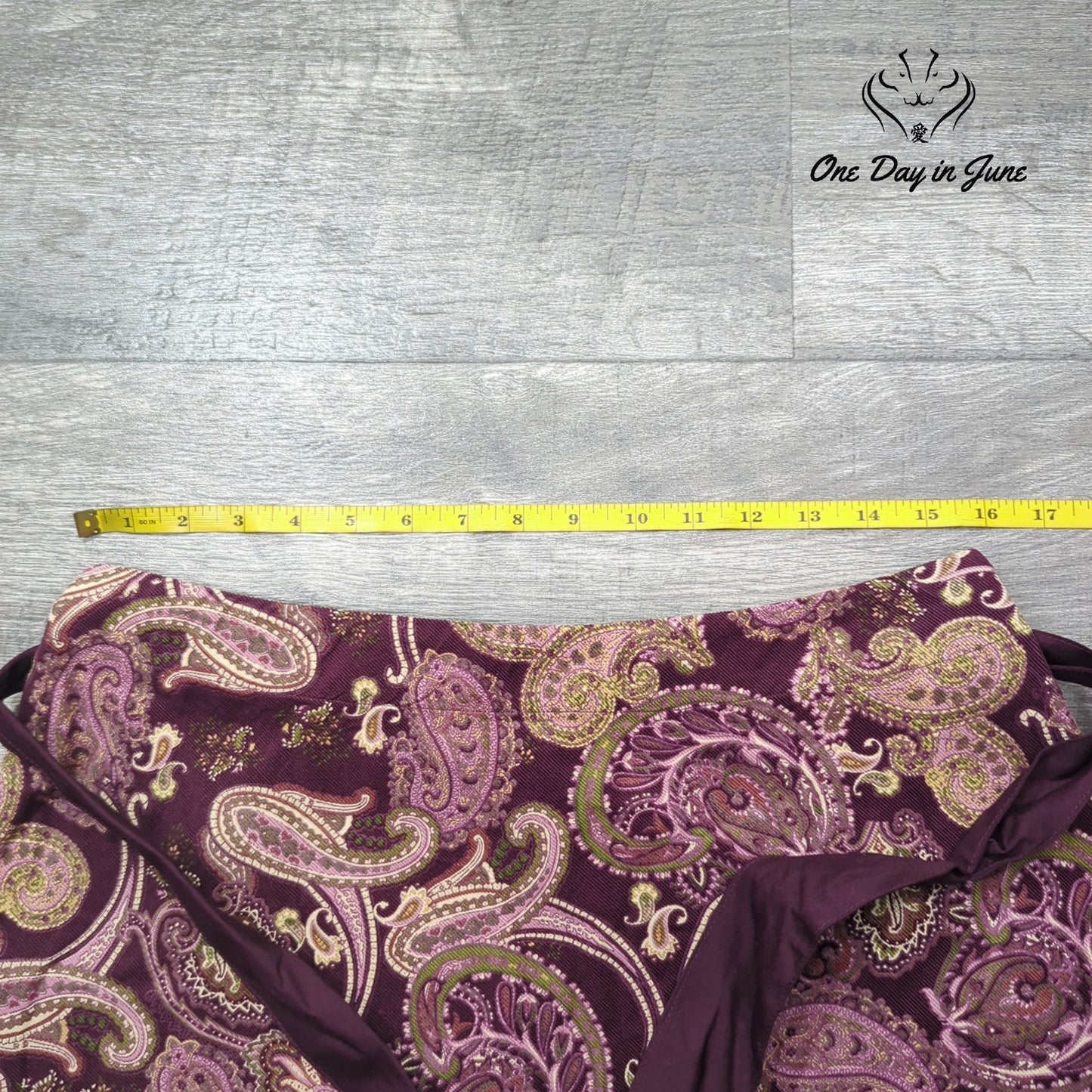 St. John's Bay Petite Wine Paisley Swirl Skirt Size 12P