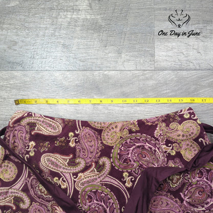 St. John's Bay Petite Wine Paisley Swirl Skirt Size 12P