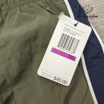 Nautica Colorblock Cargo Swim Trunks Olive Green Navy NWT $45 Size XXL