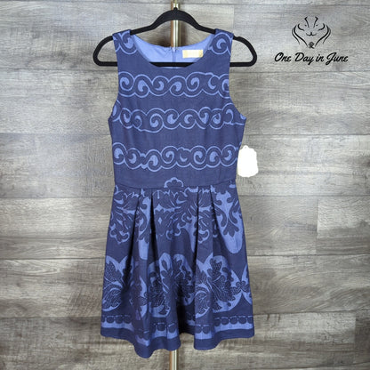 Altar'd State Fit & Flare Sleeveless Dress Navy Blue Floral NWT Size M