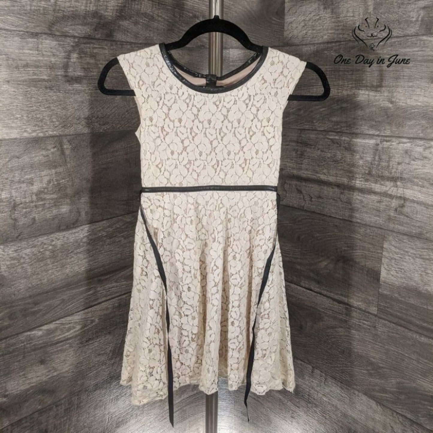 Speechless Lacy Dress with Black Ribbon