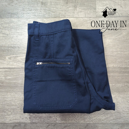 AG Adriano Goldschmied Wide Leg Crop Pants Navy Blue NWT $215 Size 27 (4)
