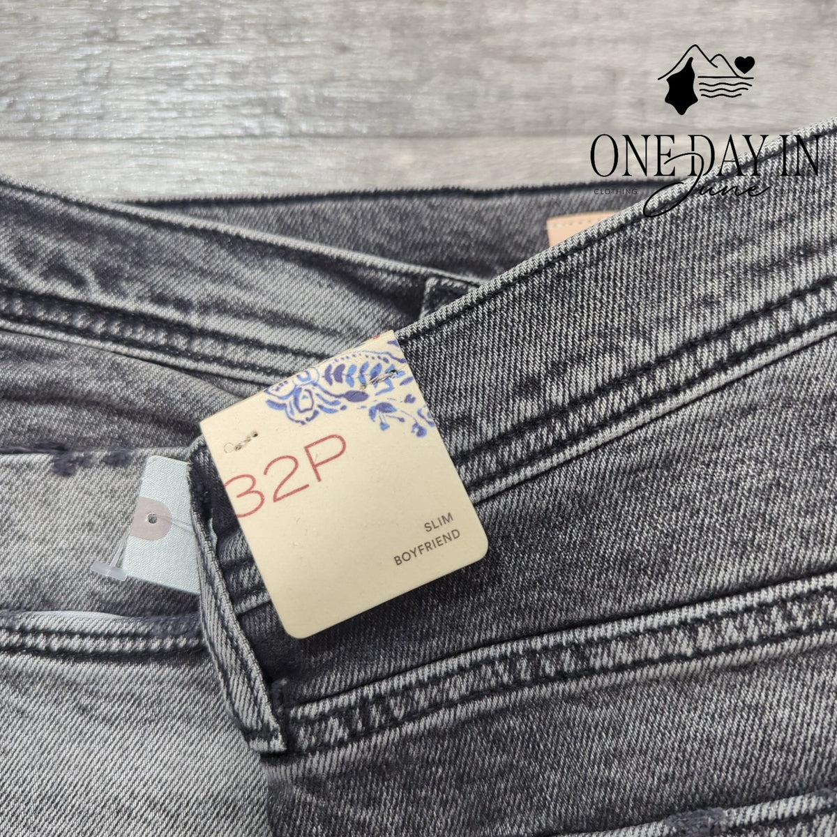 Pilcro and the Letterpress Slim Boyfriend Jeans Distressed Black NWT Size 14P