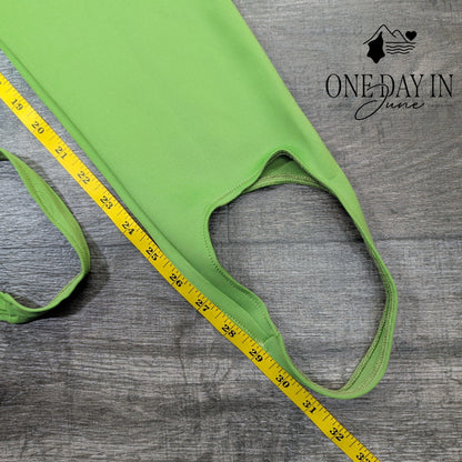 LINK by Ogi Stirrup Leggings Lime Green High Rise Stretch Pants NWT Size XL
