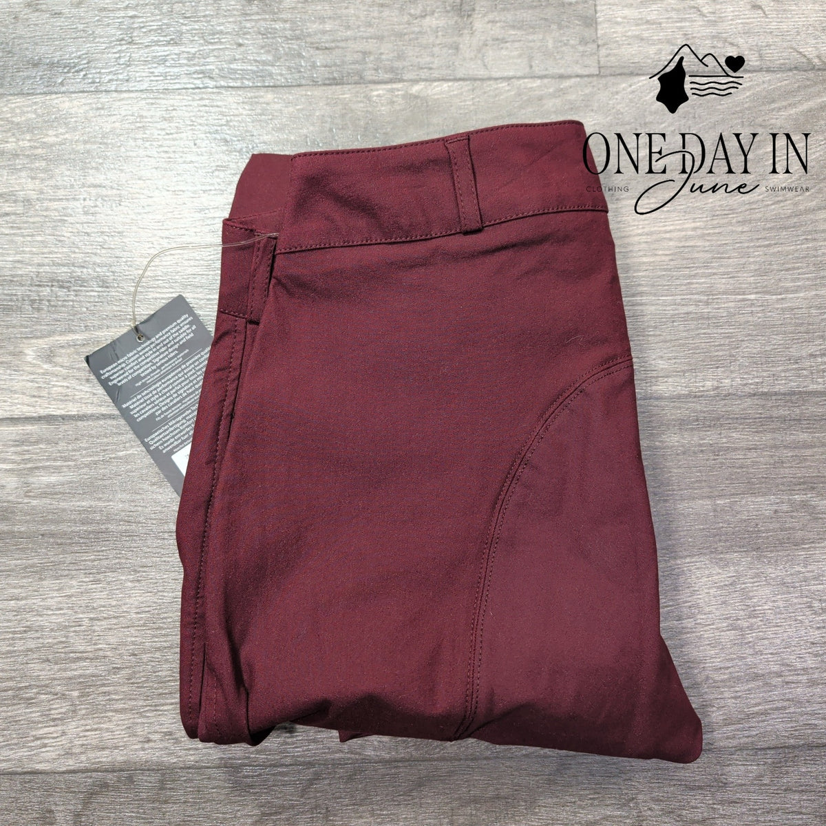 Elation Platinum Chelsea Knee Patch Breeches Burgundy Riding Pants NWT Size 14