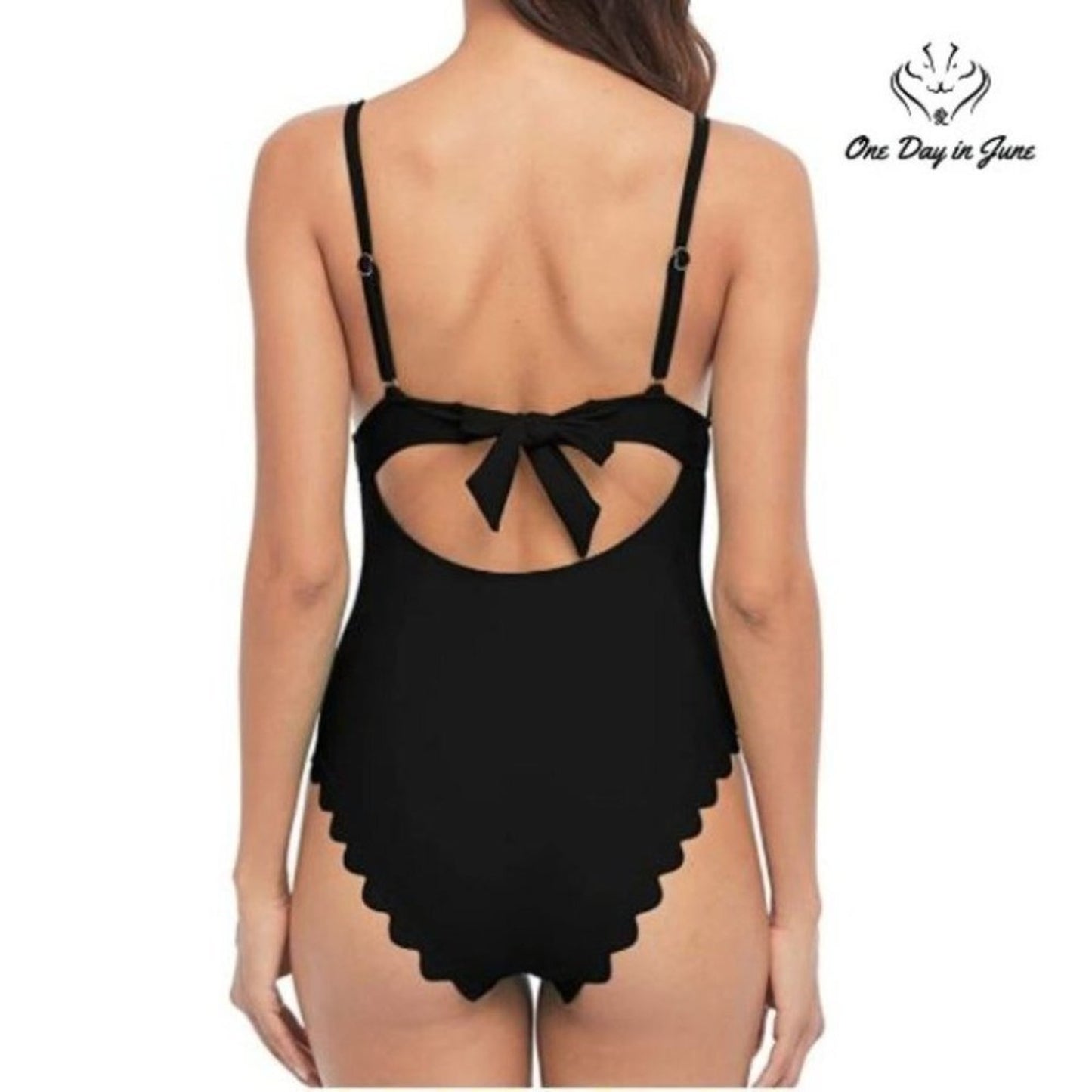 Sociala Scalloped Padded High Cut One Piece Size S