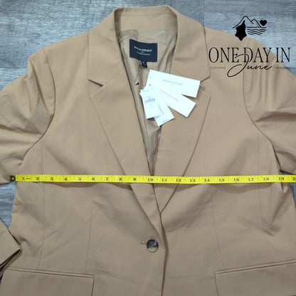 Banana Republic Sculpted Stretch Blazer Afternoon Latte Tan NWT Size 14