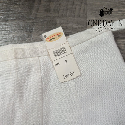 Talbots Irish Linen Women's White Straight Leg Dress Pants NWT Size 8