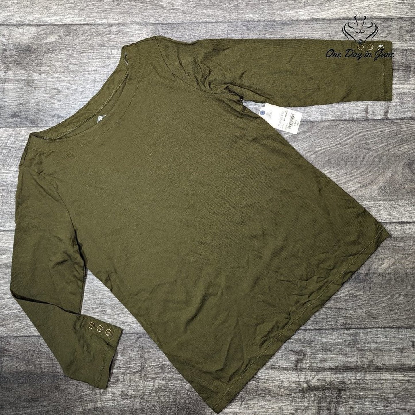 St. John's Bay Classic Boat Neck Long Sleeve Top Size S