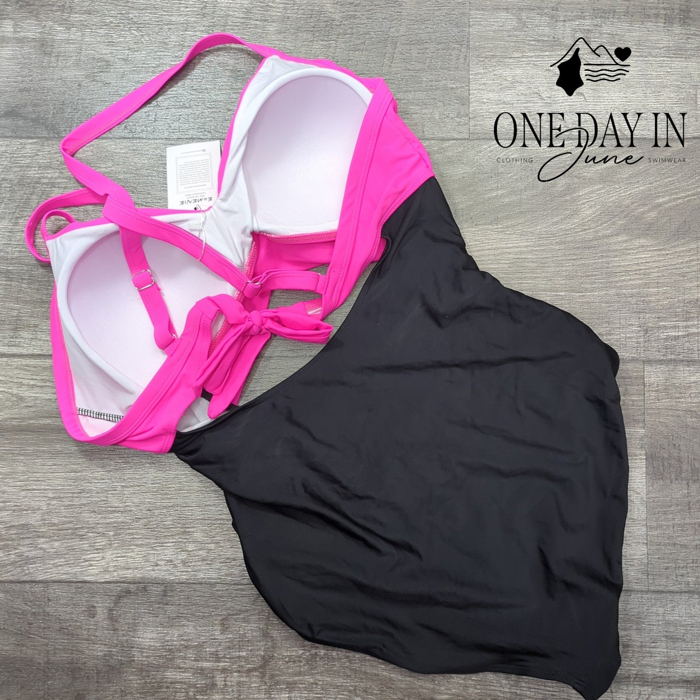 Eomenie Cross Front Cut Out One Piece Swimsuit Size XL