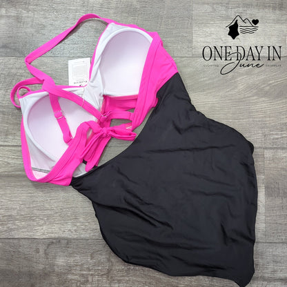 Eomenie Cross Front Cut Out One Piece Swimsuit Size XL