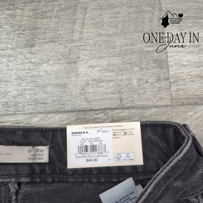 SO Distressed High Rise Kick Flare Jeans Size 0