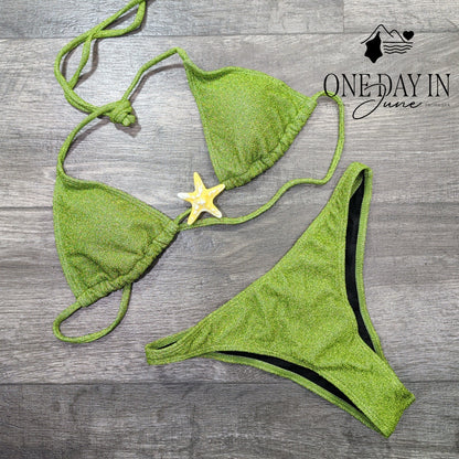 Soly Hux Halter Adjustable Triangle Bikini Swimsuit Size M