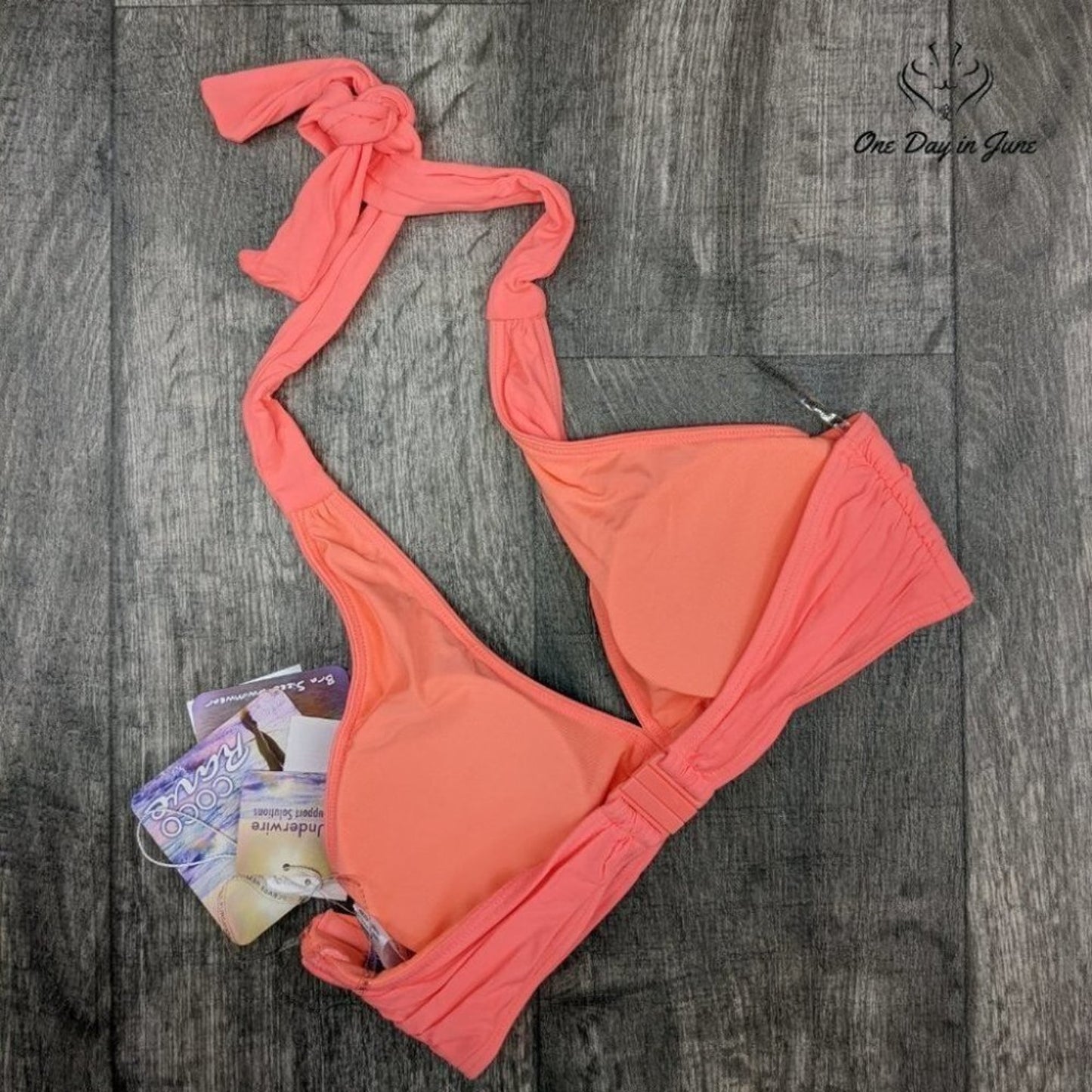 Coco Reef Hook Back Closure Halter Bikini Top Size M