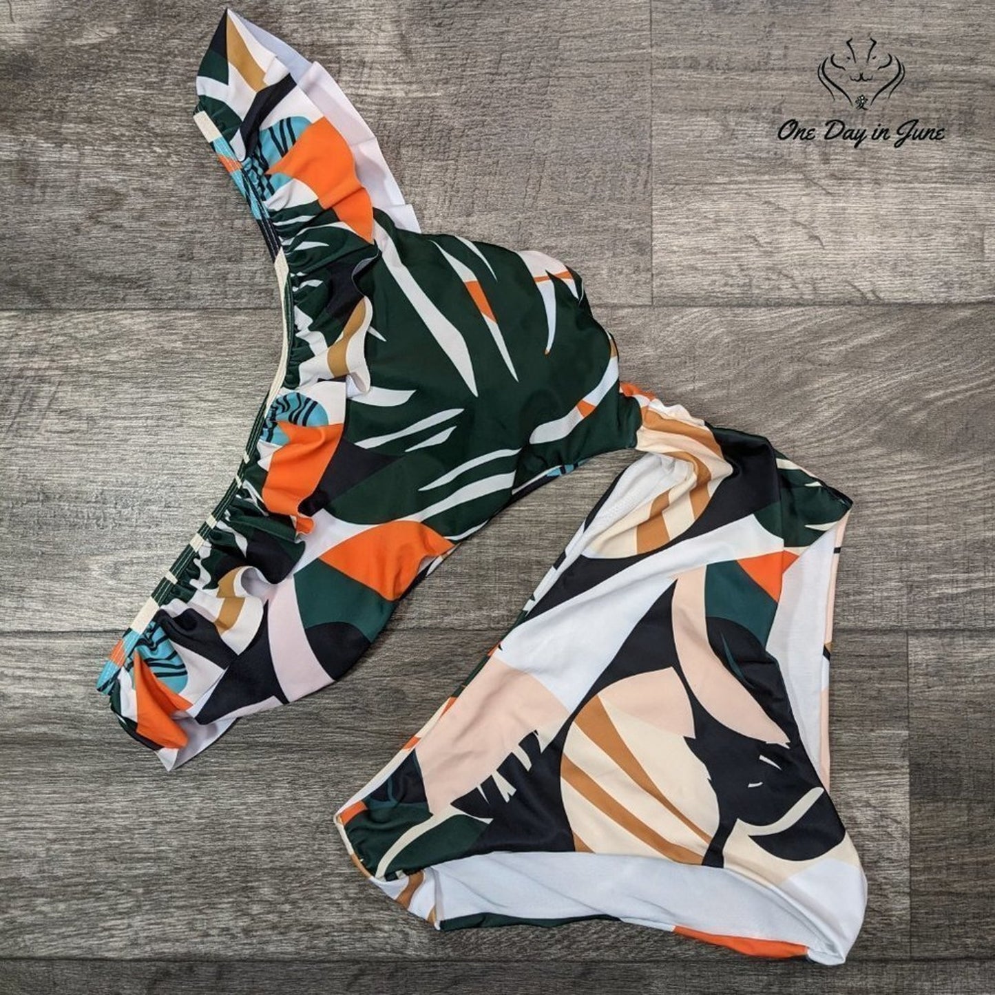 Charmleaks One Shoulder Ruffle Cut Out One Piece Swimsuit Size S