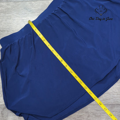 Sonnet Shores Plus Comfort Waistband Ruched Swim Skirt Navy NWT $58 Size 18W