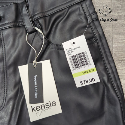 Kensie Jeans Vegan Leather Straight Leg Pants Size 4