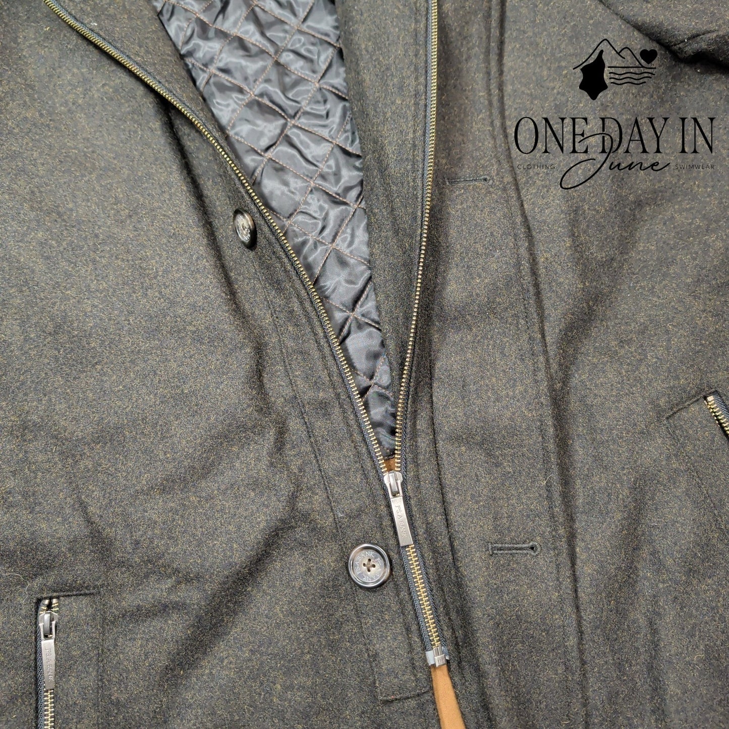 Jos. A. Bank Wool Tweed Car Coat Brown Quilted Lined Jacket NWT Size L