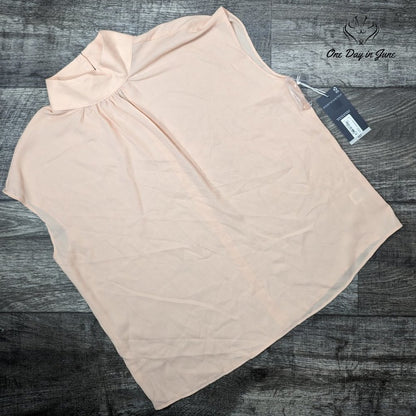 Worthington High Neck Sheer Sleeveless Top Size S