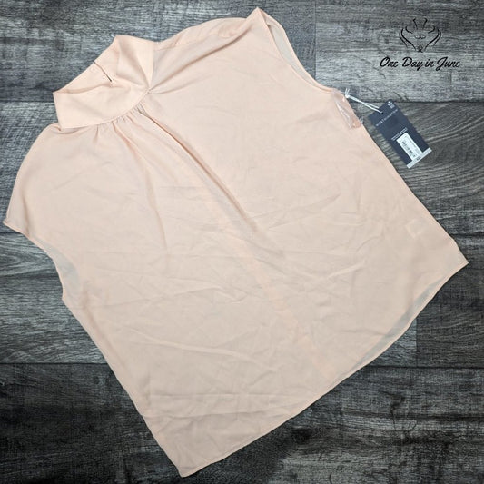 Worthington High Neck Sheer Sleeveless Top Size S