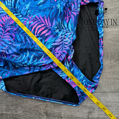 Aqua Eve Plus Size Tropical One Piece Swimsuit Size 20W