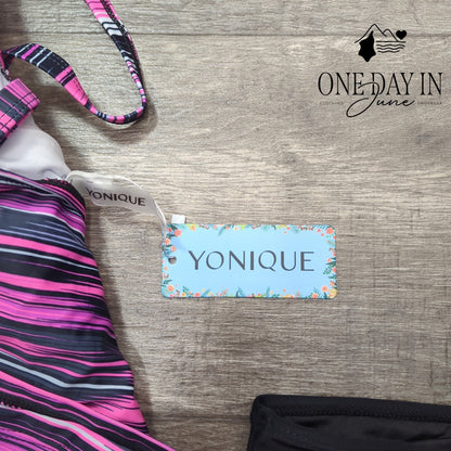 Yonique Twist Front Tankini Swimsuit Size L