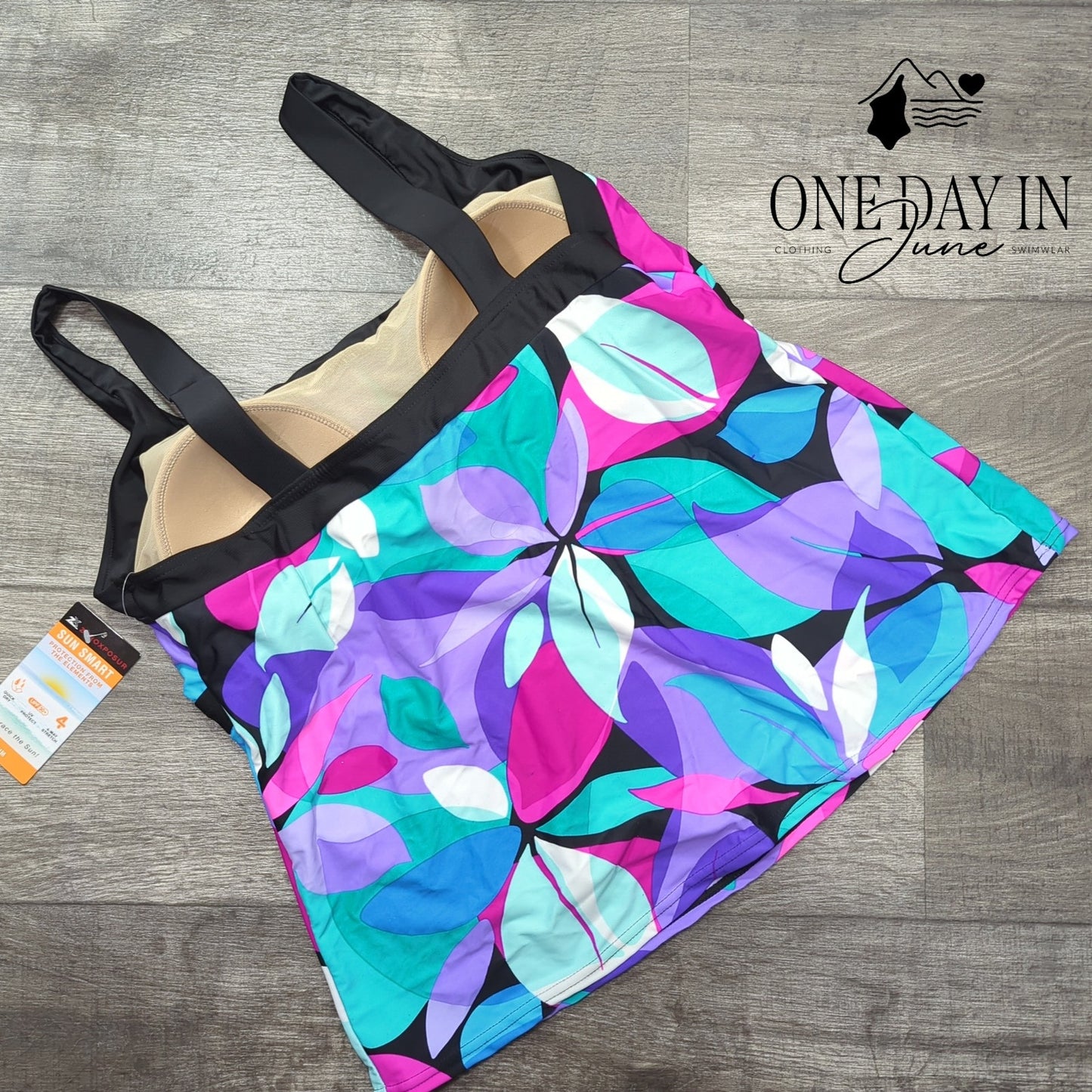 ZeroXposur Plus Size Dahlia Tankini Top Size 2X