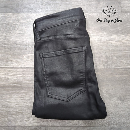 Agolde Premium Coated Skinny Jeans Black Leather Look Size 29 (8)