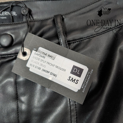 David Lerner Split Hem Faux Leather Pants Size S