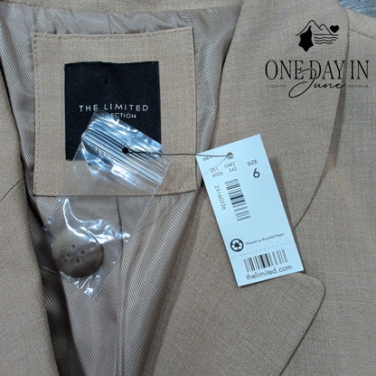 The Limited Collection Blazer Tan Camel One Button Tailored NWT Size 6