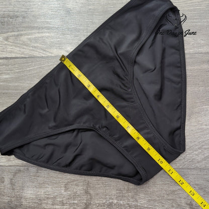 Actloe Bikini Bottom Black Solid Mid Rise Swim Brief Women's Size L