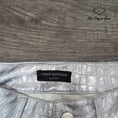 Naked Wardrobe Faux Crocodile Pants Size S