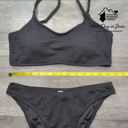 Charmleaks Textured Crop Bikini Swimsuit Size M