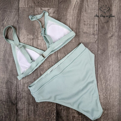 Suuksess High Waist Ribbed Bikini Size L