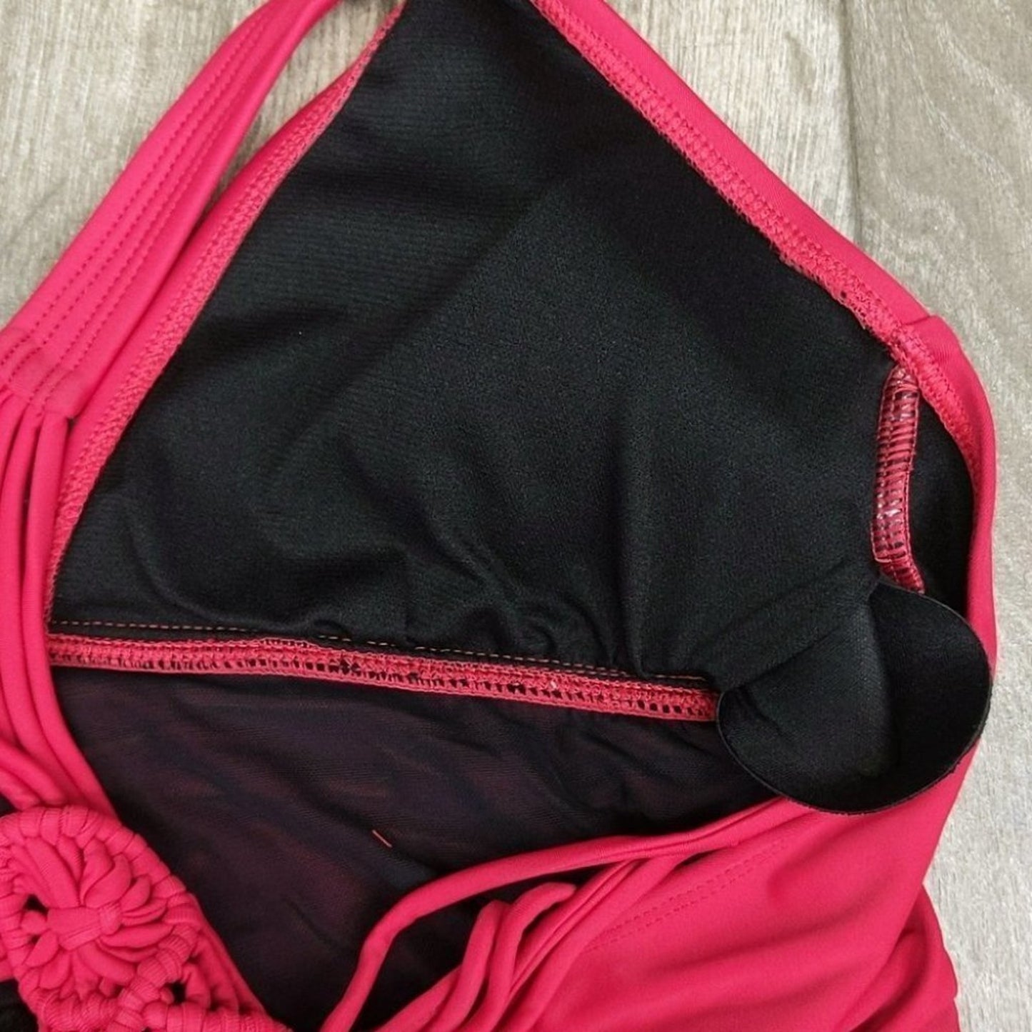 Mycoco V Neck Macrame Cross Back One Piece Swimsuit Size S