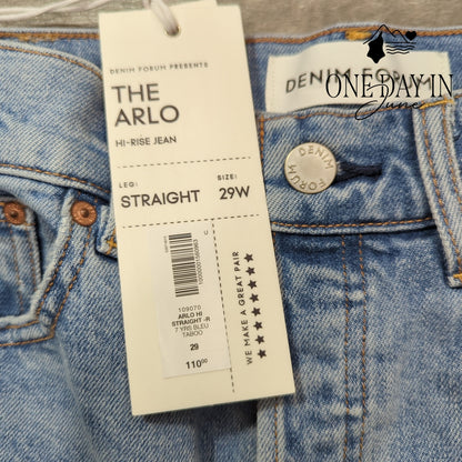 Aritzia Denim Forum The Arlo High Rise Straight Jeans Bleu Taboo 29 NWT Size 28L