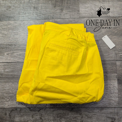 Talbots Plus Size Perfect Crop Slim Leg Pants Yellow NWT $89.50 Size 18W